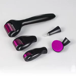 6 in 1 derma roller kit with black handle customized company