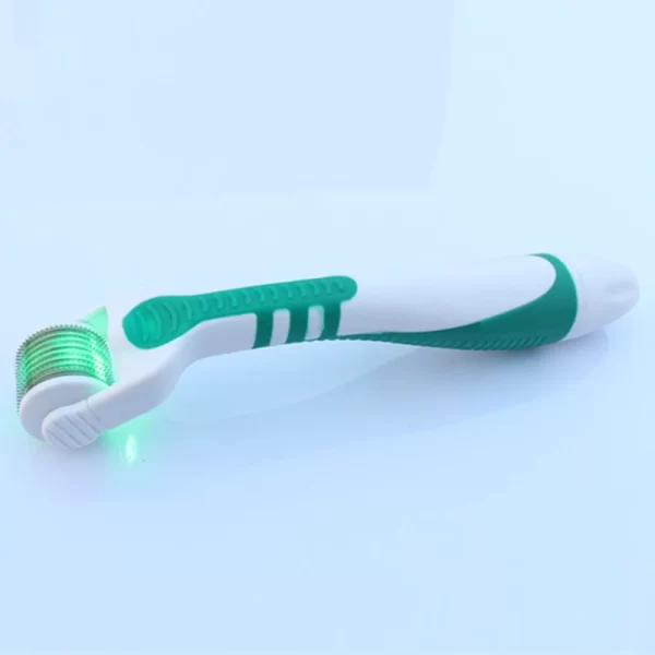 led vibration derma roller 4 in kit green white handle