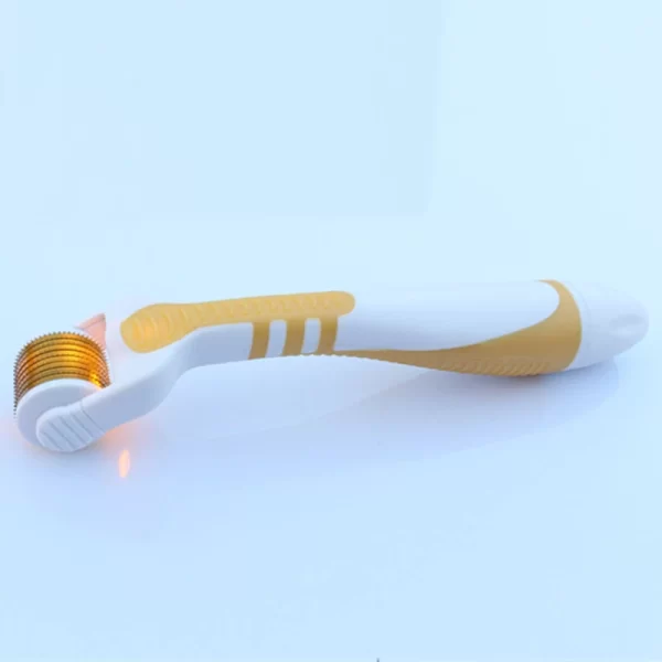 led vibration derma roller 4 in kit yellow white handle